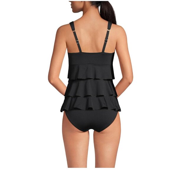 NWT Lands' End Womens Smoothing Ruffle Fauxkini One Piece Swimsuit Size 2-18 CL1 - Picture 2 of 5